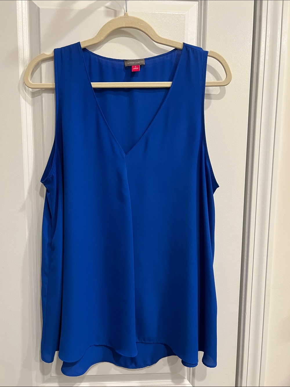 Vince Camuto Sleeveless V-Neck Blouse — Cobalt Blue